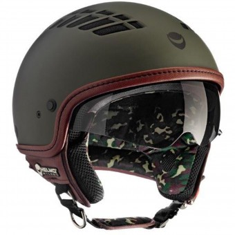 Casque Open Face Helmo Viacolvento Green Army Matt Casque Open Face Helmo Viacolvento Green Army Matt