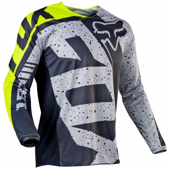 Motocross Jerseys FOX 180 Nirv Grey Yellow 086 Motocross Jerseys FOX 180 Nirv Grey Yellow 086