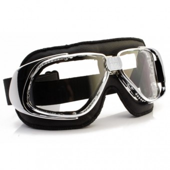 Motorcycle Goggles Nannini Rider Chrome Black Motorcycle Goggles Nannini Rider Chrome Black