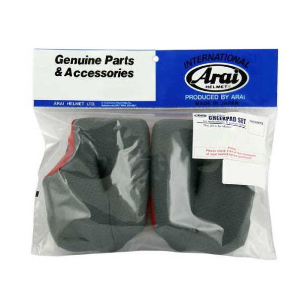 Helmet Padding Arai Pair of Cheekpads red MX-V