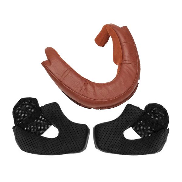 Helmet Padding Bell Pair of TX-501 Brown Cheekpads and Neckbraces