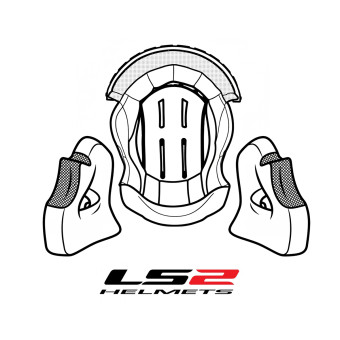 Helmet Padding LS2 Full liner set Black Fast II Mini MX437