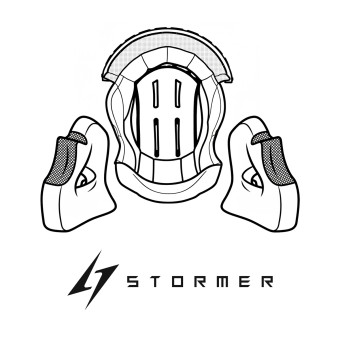 Helmet Padding Stormer Full liner set Aura Brown