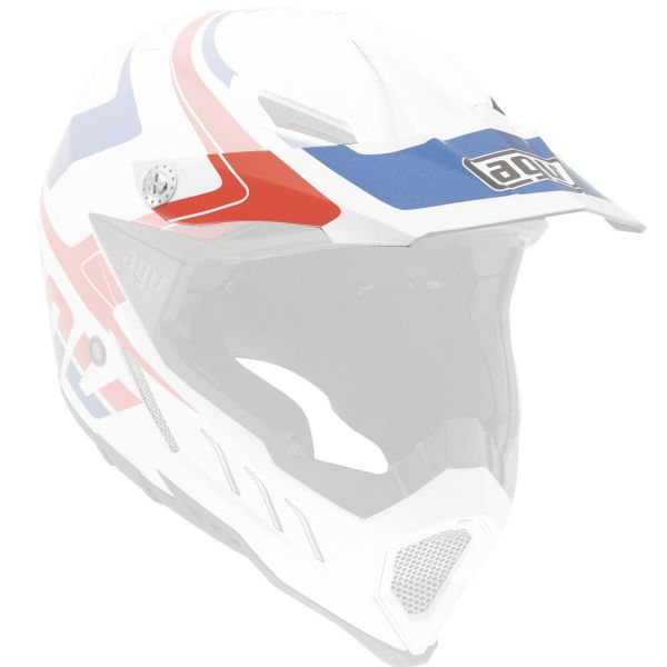 Helmet Spares AGV AX 8 Klassic White Red Blue Peak