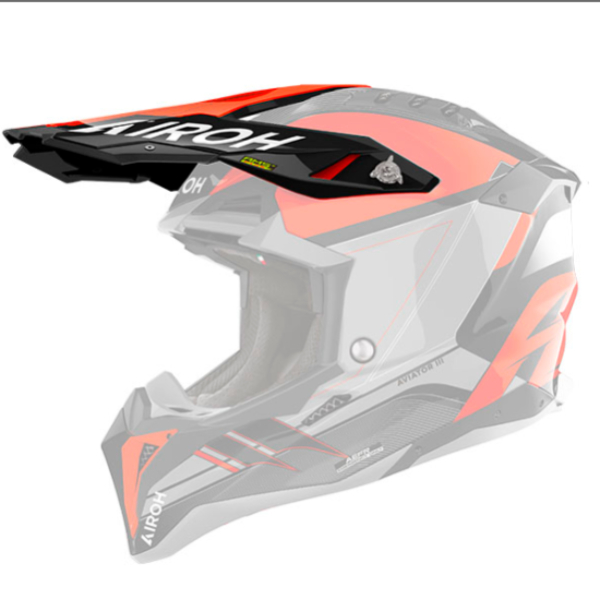 Helmet Spares Airoh Aviator 3 Saber orange gloss peak Helmet Spares Airoh Aviator 3 Saber orange gloss peak