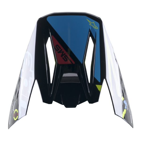 Helmet Spares Alpinestars S-M5 Action Black cyan yellow fluo glossy peak Helmet Spares Alpinestars S-M5 Action Black cyan yellow fluo glossy peak