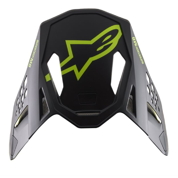Helmet Spares Alpinestars S-M8 Echo Black yellow fluo matt peak