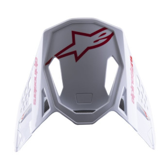 Helmet Spares Alpinestars S-M8 Radium 2 Bright red white glossy peak Helmet Spares Alpinestars S-M8 Radium 2 Bright red white glossy peak