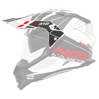Helmet Spares NOX N312 Drone white red peak