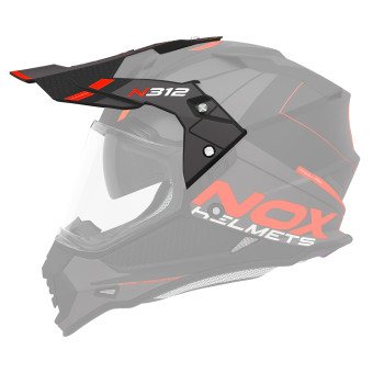 Helmet Spares NOX N312 Drone black matte red peak