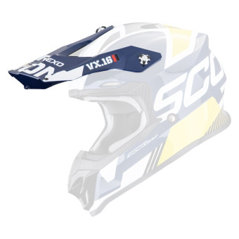 Helmet Spares Scorpion VX-16 Evo Air Analog White Blue Yellow peak Helmet Spares Scorpion VX-16 Evo Air Analog White Blue Yellow peak