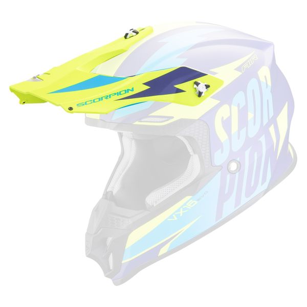 Helmet Spares Scorpion VX-16 Peak - VX-16 Evo Air Slanter Matt Blue Neon Yellow
