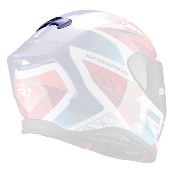 Helmet Spares Scorpion Ventilation Arriere Exo R1 Air Infini White Blue Red