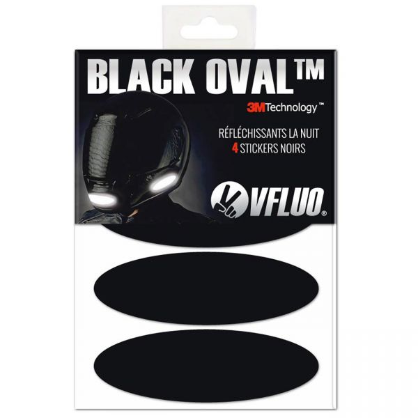 Reflective VFLUO Black Oval stickers - Reflective kit for motorcycle