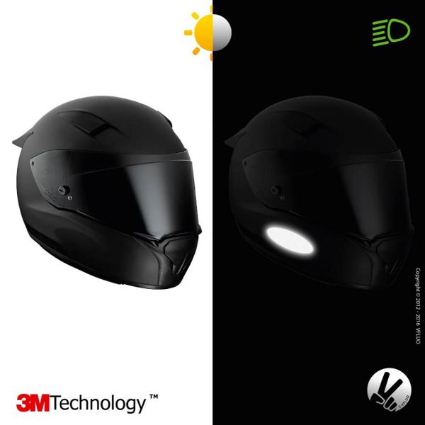 VFLUO Black Oval stickers - Reflective kit for motorcycle helmet