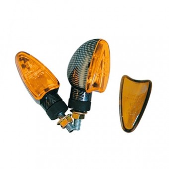 Motorcycle and Scooter Turn Sign Chaft Blaster Set Carbon