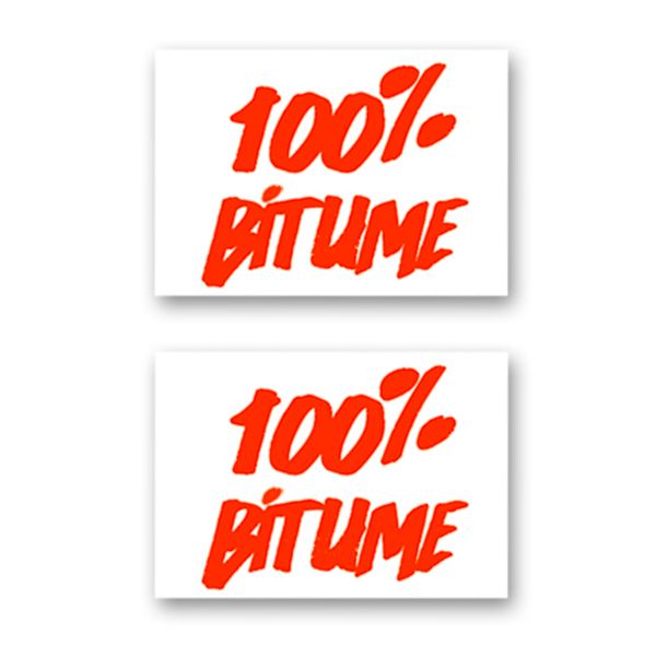 Stickers 100% Bitume Set 2 Stickers 100% Bitume 14 x 11 Fluo Orange