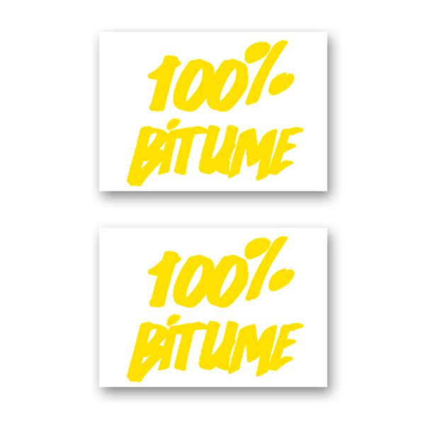 Stickers 100% Bitume Set 2 Stickers 100% Bitume 14 x 11 Yellow