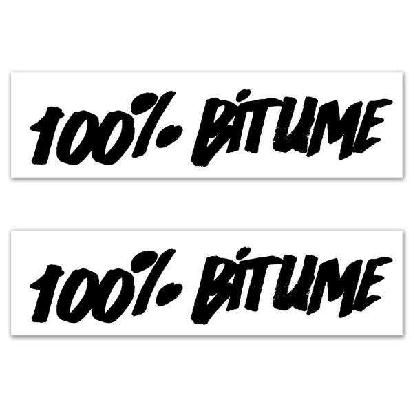 Stickers 100% Bitume Set 2 Stickers 100% Bitume 14 x 3 Black
