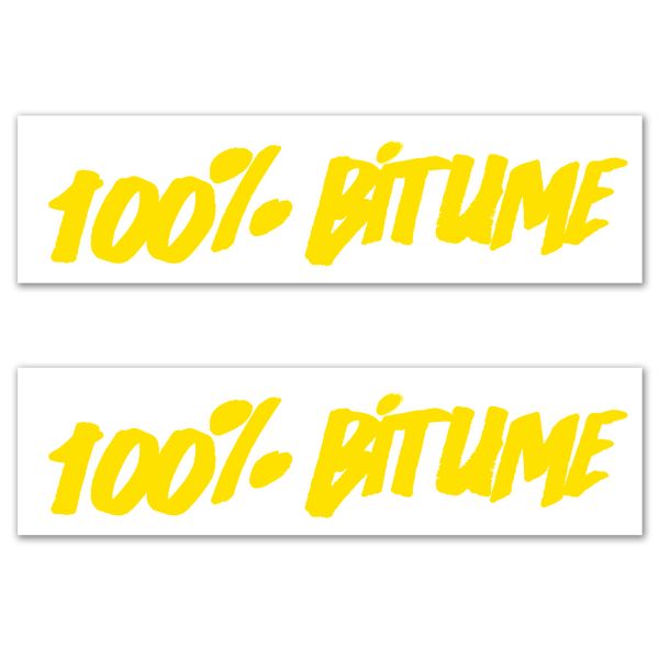 Stickers 100% Bitume Set 2 Stickers 100% Bitume 14 x 3 Yellow