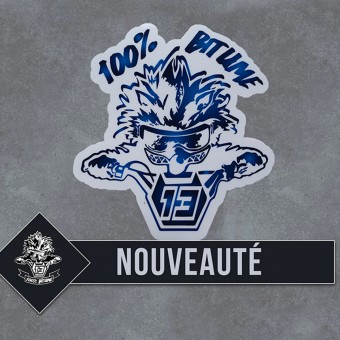 Stickers 100% Bitume 2 Stickers Niglo 9 x 8.5 cm Blue White Stickers 100% Bitume 2 Stickers Niglo 9 x 8.5 cm Blue White