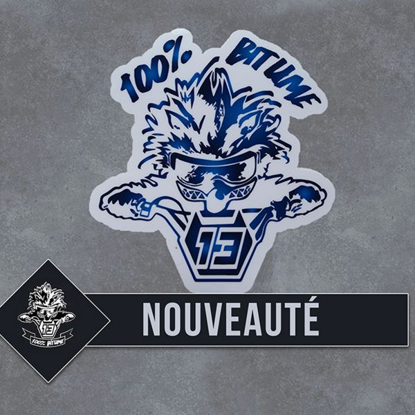 Motorcycle Accessories 100% Bitume 2 Stickers Niglo 9 x 8.5 cm Blue White