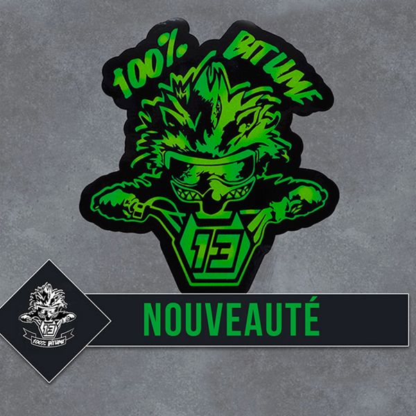 Motorcycle Accessories 100% Bitume 2 Stickers Niglo 9 x 8.5 cm Green