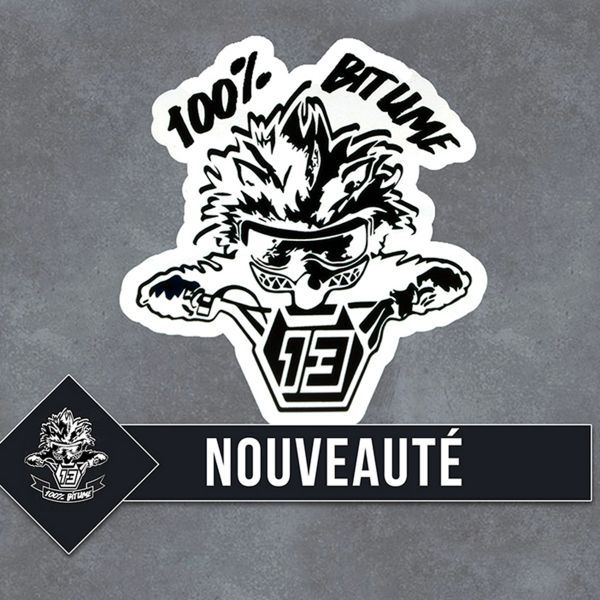 Motorcycle Accessories 100% Bitume 2 Stickers Niglo 9 x 8.5 cm White