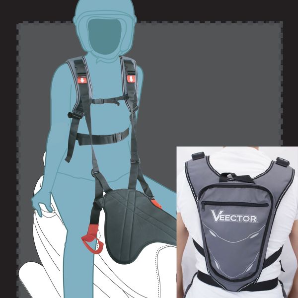 Passenger Safety Veector Spyder Belt 2 Grey Black in stock iCasque