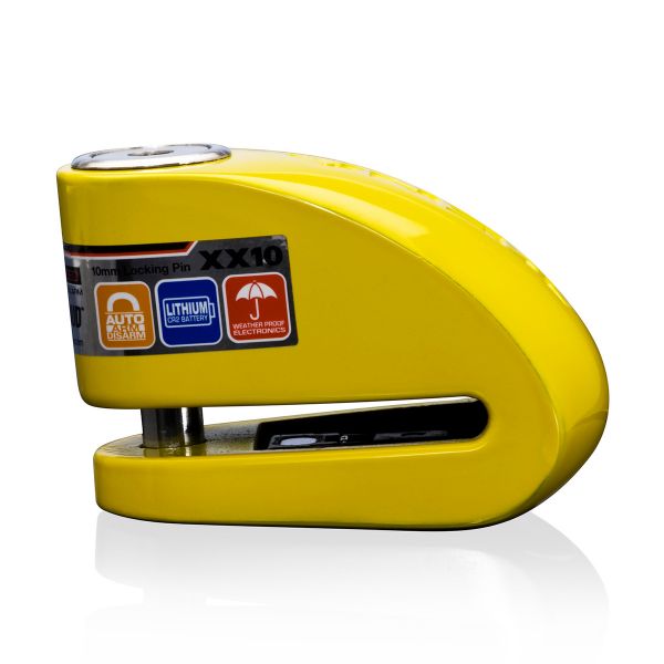 Motorcycle Accessories Xena Series XX 10 Yellow SRA Alarmed Disc Lock