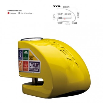Xena Series XX 14 Yellow Alarmed Disc Lock