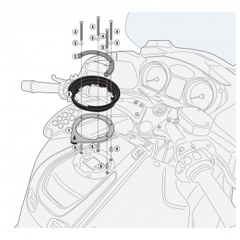 Tank Bag Accessories Givi Tanklock clamp BF47 BMW R1200RT tank bag (08-13)
