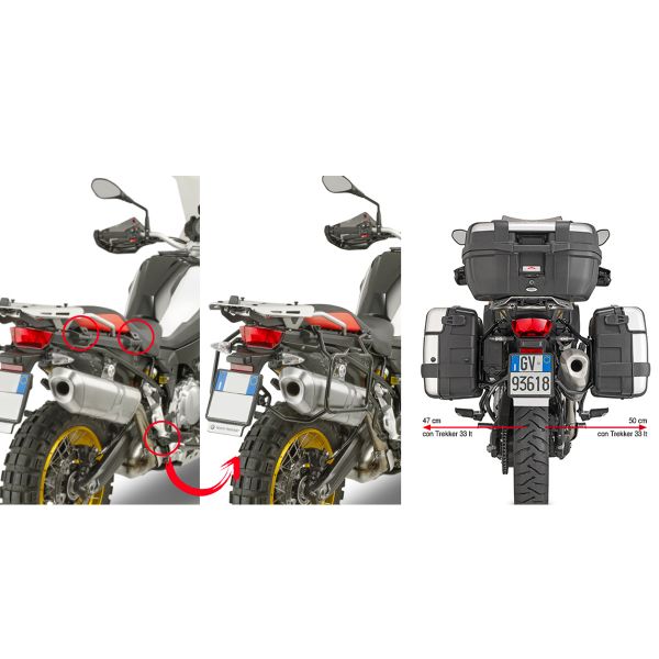 Pannier Mounting Kits Givi Pannier Quick Rack Removal PLR5127 BMW F750GS/F850GS (18-20)