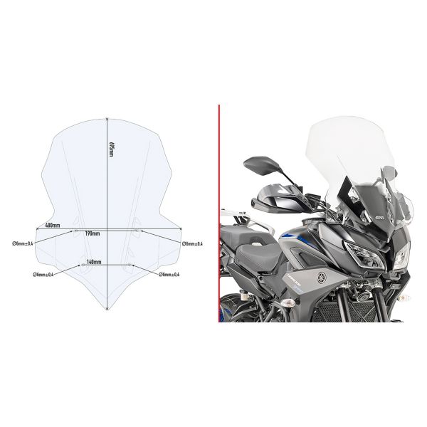 Screen Givi Bubble 2139DT Yamaha Tracer 900/Tracer 900GT (18-20)