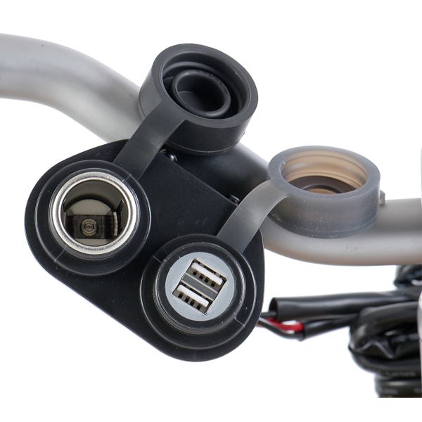 Motorcycle Accessories Chaft Handlebar-Mounted Cigarette Lighter and USB Port
