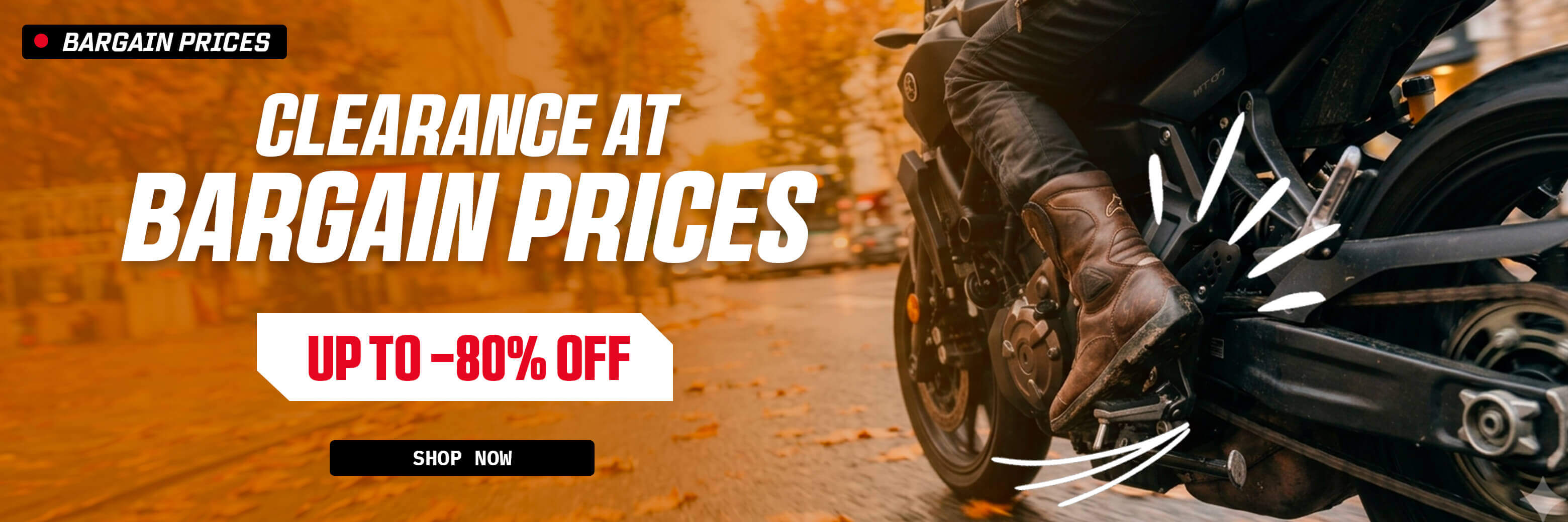 Clearance at bargain prices up to 80% off