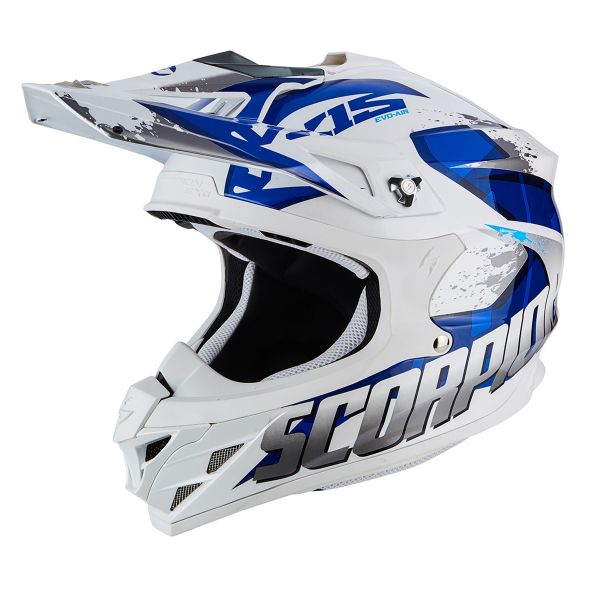 Motocross Scorpion VX-15 Air Defender WhIte Blue
