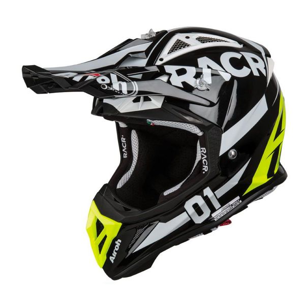 Motocross Airoh Aviator 2.2 Racr Black White Yellow