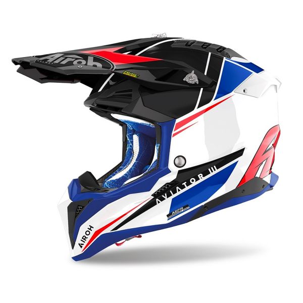 Motocross Airoh Aviator 3 Push Blue Red