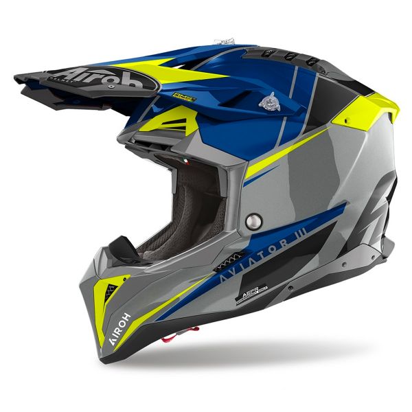 Motocross Airoh Aviator 3 Push Blue