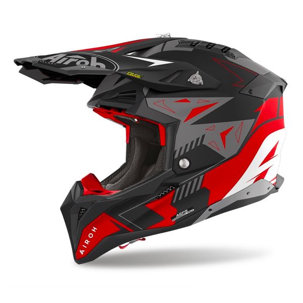Motocross Airoh Aviator 3 Spin Red Matt