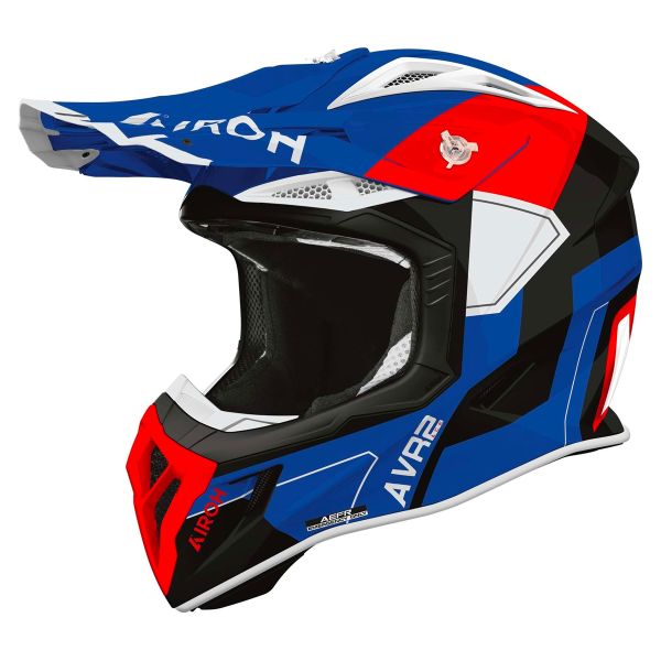 Motocross Airoh Aviator Ace 2 Shield Blue Red Gloss