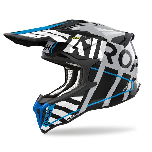 Motocross Airoh Strycker Brave Blue Grey