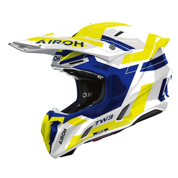 Motocross Airoh Twist 3 Dynasty Blue Yellow Gloss