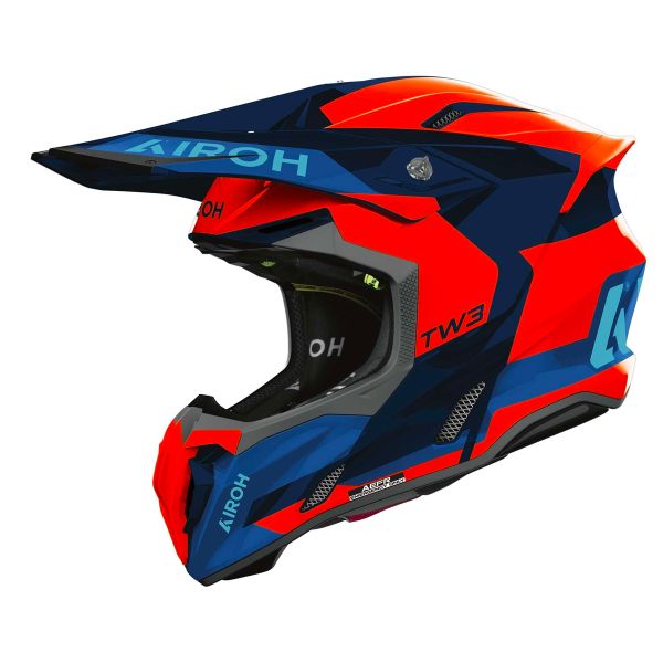 Motocross Airoh Twist 3 Fancy Orange Blue Gloss