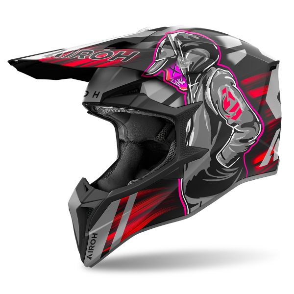 Motocross Airoh Wraaap Cyber Red Matt