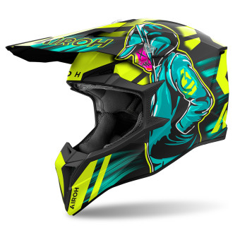 Motocross Airoh Wraaap Cyber Yellow Matt