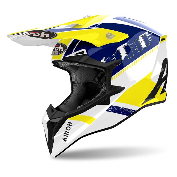 Motocross Airoh Wraaap Feel Yellow Blue Motocross Airoh Wraaap Feel Yellow Blue