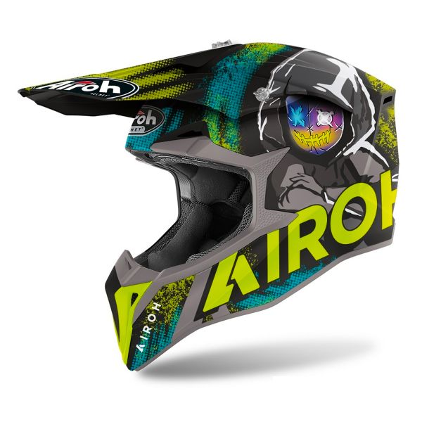 Motocross Airoh Wraap Alien Yellow Matt