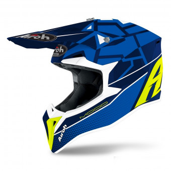 Casque Motocross Airoh Wraap Mood Blue Casque Motocross Airoh Wraap Mood Blue